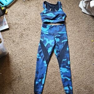 ZYIA Black and Blue Activewear Set